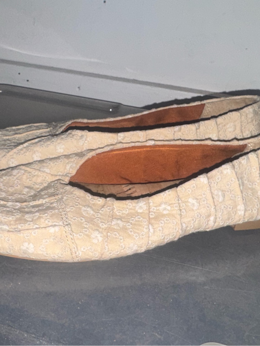 Kork-Ease Cream Lace Slip-On Ballet Flats